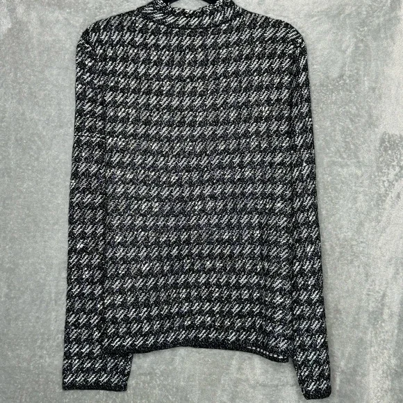 White House Black Market Womens Blazer XL Black Tweed Texture Jacket Long Sleeve - Picture 5 of 8